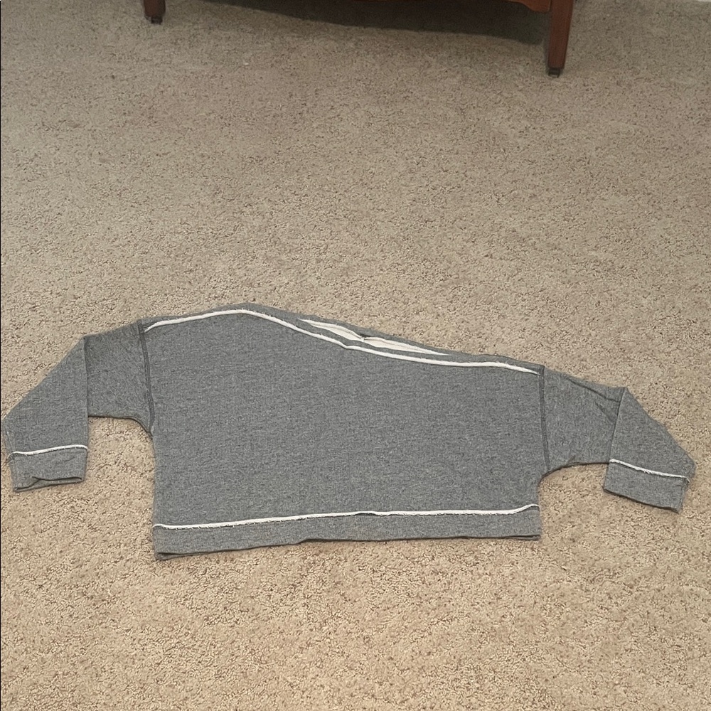 Free People off the shoulder cropped sweatshirt in Gray